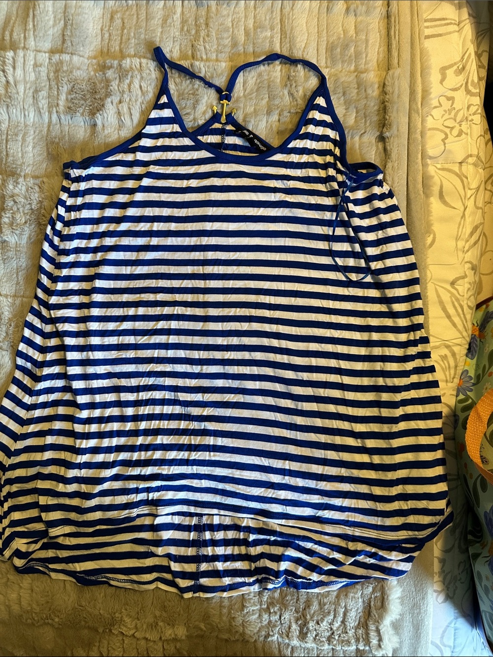🇺🇸 Blue & White Striped Women's Tank Top